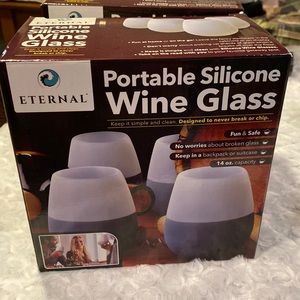 2 BOXES- set of 8 Eternal portable silicone wine glasses- NEW